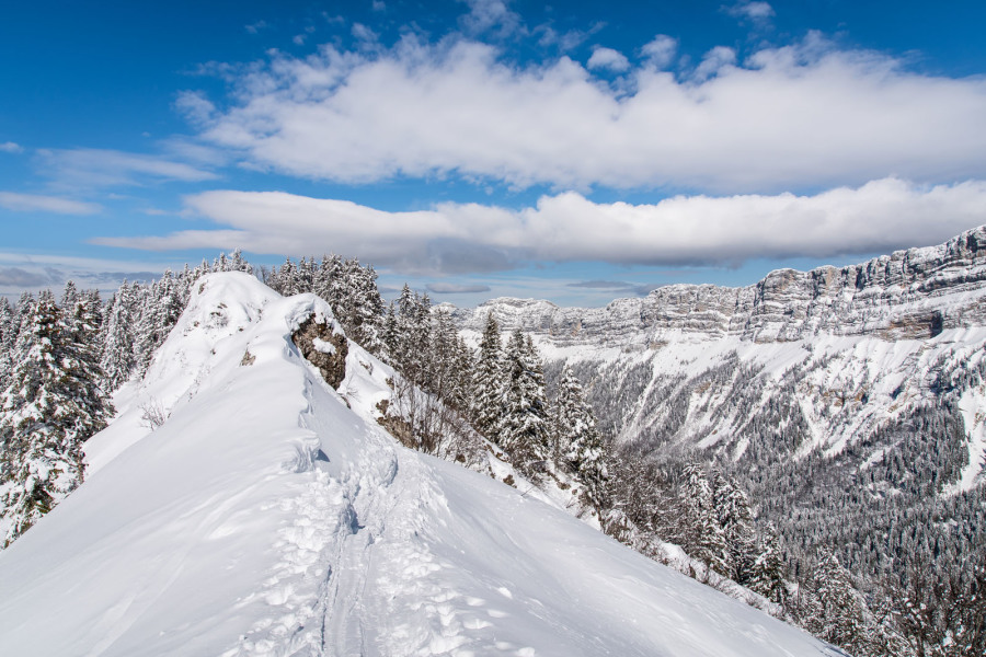 Randonnée du bec de La Scia (hiver) – Montée jusqu'à la table d'orientation