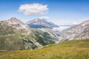 Val d'Isère – Vue sur le barrage du Chevril depuis la Tête de Solaise
