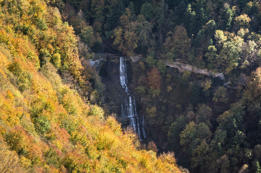 Cascade de l'Eventail depuis le belvédère de l'Eventail