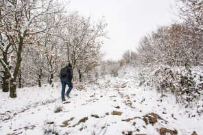 Montée vers le mont Monnet en hiver