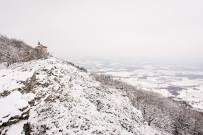 Montée vers le mont Monnet en hiver