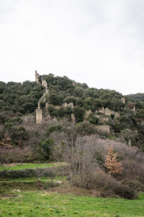 Saint-Georges-les-Bains – Ruines de Saint-Marcel-de-Crussol (en hiver)